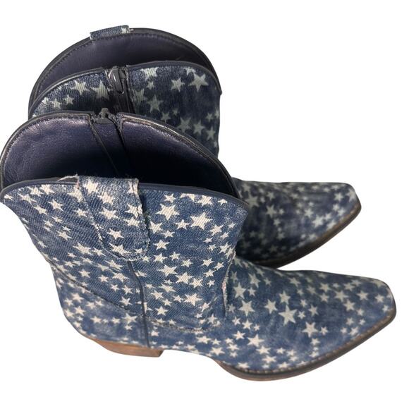 Star-Patterned Blue Ankle Boots - Picture 6 of 15